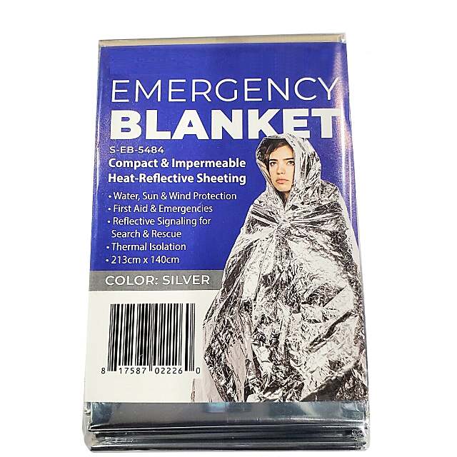 Emergency thermal blanket Pack of 5 - Silver reflective solar blanket