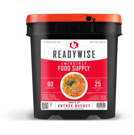 Emergency Survival Food - Entree Only - 60 Servings Grab and Go Bucket