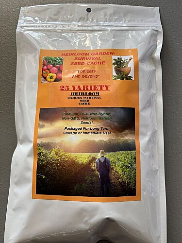 Heirloom 13,000+ Non-GMO Seeds 25 Varieties Survival Garden Seeds
