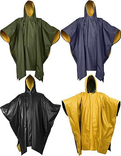 Hooded Waterproof Poncho - Universal size - Reversible