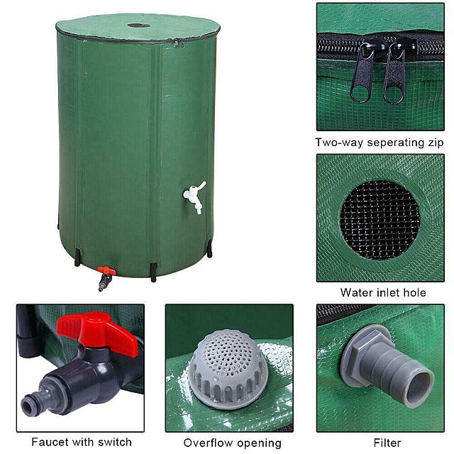 Rain Barrel - 50/66/100 Gallon Portable Collapsible Water Collector