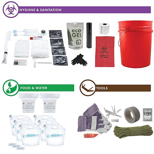 Complete Hurricane Survival Kit - 4 Person Hurricane Bug Out Bag